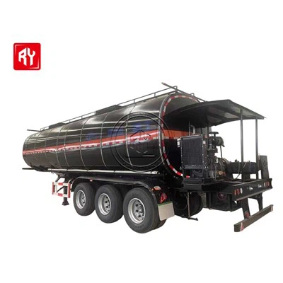 3 osovina 40 kubični metar TRIAXIJALNI Spremnik za asfalt sa izolacijskim plinom Grijanje i dizelski motor sa pumpom - u i pumpu - izlaze mogućnosti